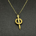 Silver and Golden stainless steel chain necklace with nail pendant