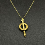 Silver and Golden stainless steel chain necklace with nail pendant