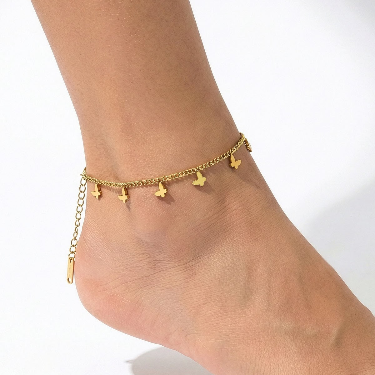 Stainless-Steel Bambi Butterfly Women's Anklet