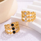 Vintage Geometric Oil Drop Ring