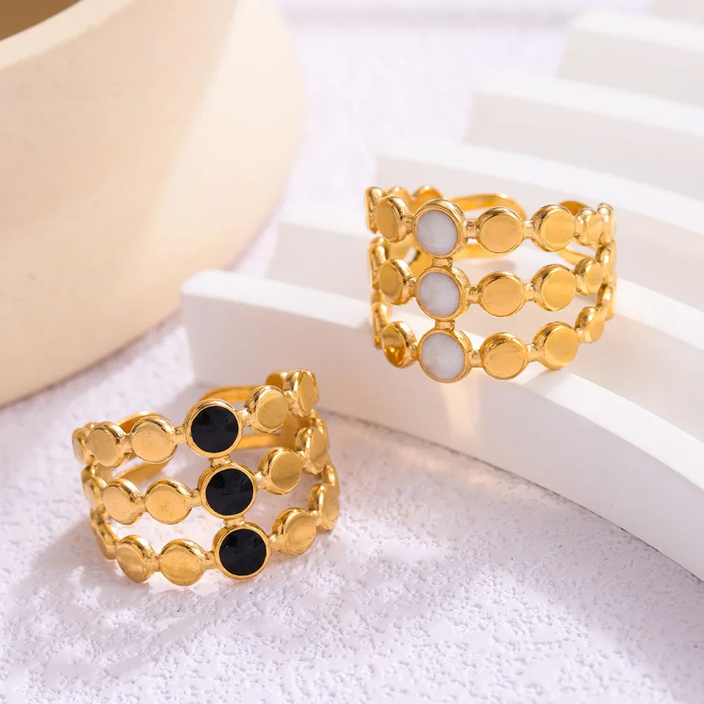 Vintage Geometric Oil Drop Ring