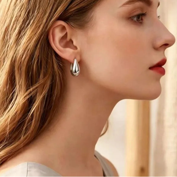 Water Droplets Earrings Featuring Stainless Steel Surgical Steel Ear Pins