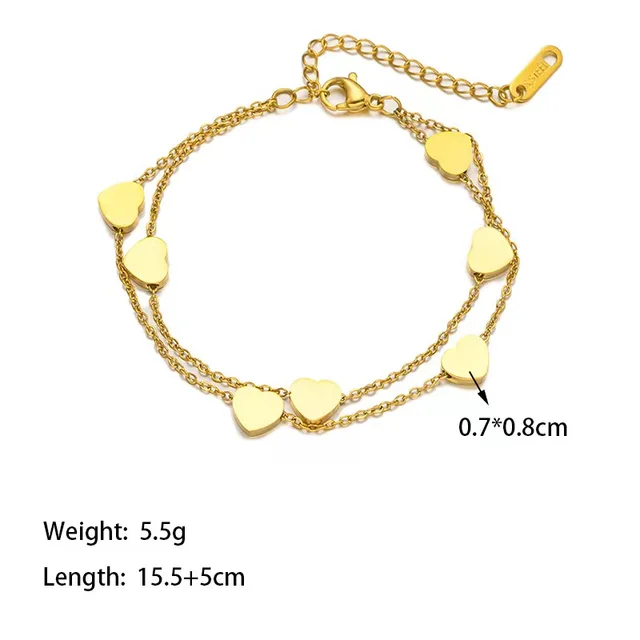 Minimal Heart Charm Bracelet