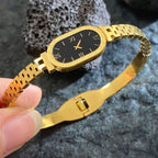 vintage-style gold-tone watch bangle