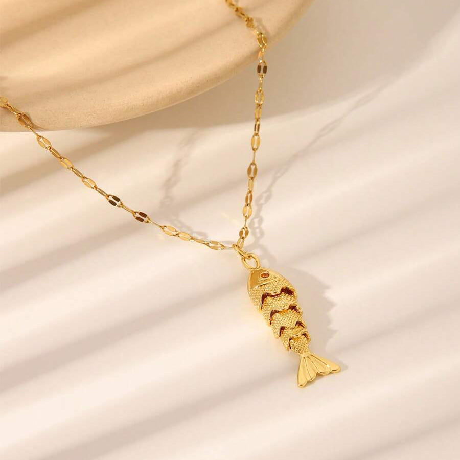 STAINLESS STEEL TARNISH FREE FISH NECKLAC