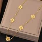 Dainty Floral Station Necklace