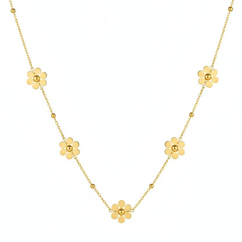 Dainty Floral Station Necklace