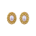 Geometric Twisted Oval Stud Earrings For Women
