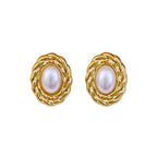 Geometric Twisted Oval Stud Earrings For Women