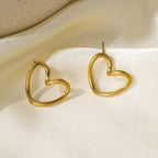 Stainless Steel Heart Themed Stud Earring