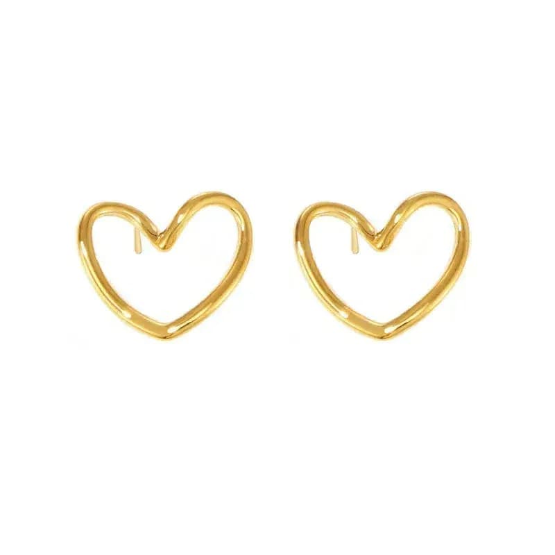 Stainless Steel Heart Themed Stud Earring