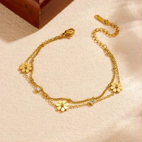 Style Elegant Double-Layer Cute Little Daisy Bracelet
