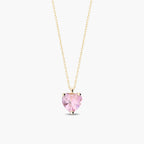 heart-shaped pink zircon or crystal Necklace