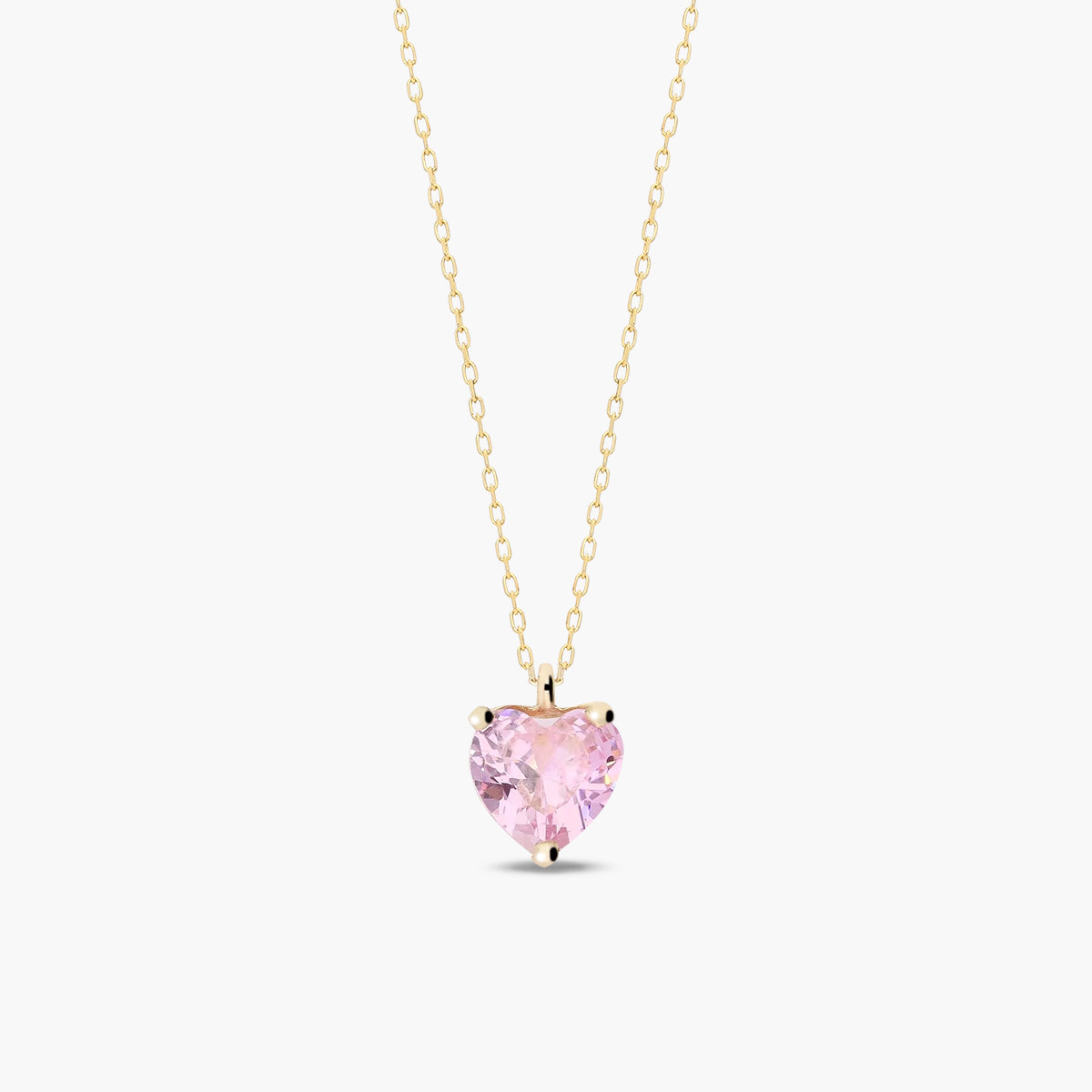 heart-shaped pink zircon or crystal Necklace