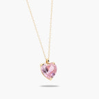 heart-shaped pink zircon or crystal Necklace