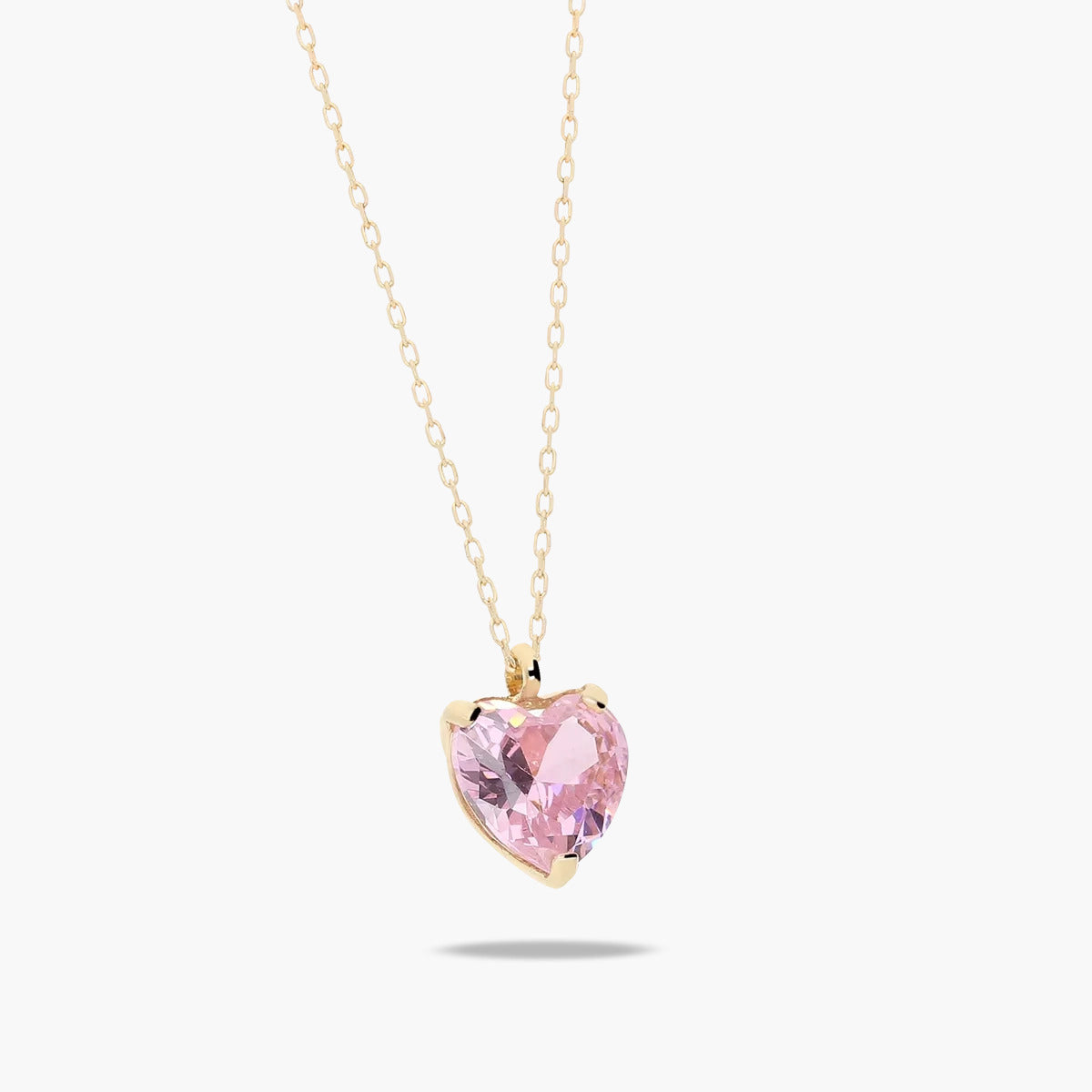 heart-shaped pink zircon or crystal Necklace