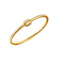 stainless steel rhinestone-studded bangle bracelet
