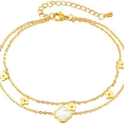Léa Gold Clover Anklet