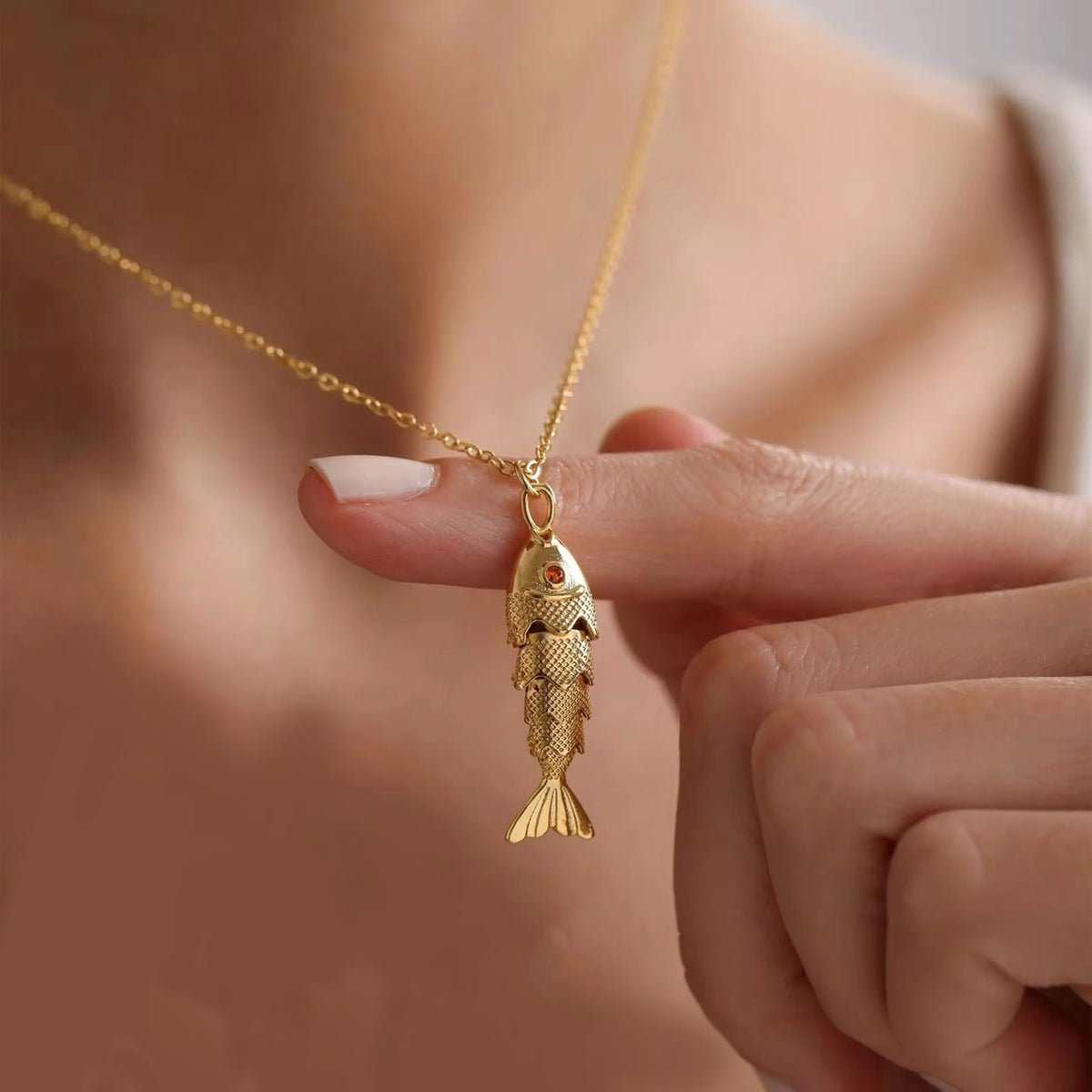 STAINLESS STEEL TARNISH FREE FISH NECKLAC