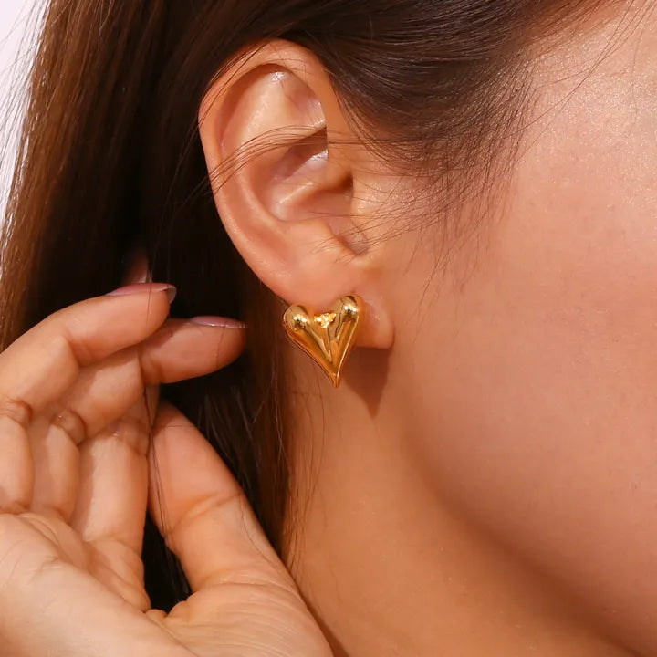 Heart Stud Earrings for Women Girls