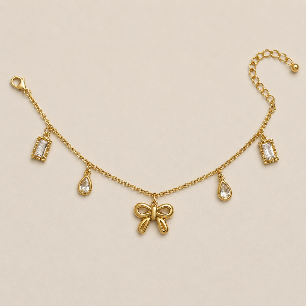 Three-Dimensional Rhinestone Anklet