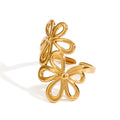 Two Flowers Adjustable Ring