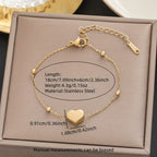 Elegant Gold Heart Charm Bracelet
