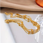 3 Layer Golden Beads Bracelet