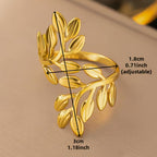 Gold Botanical Leaf Wrap Ring