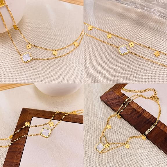 Léa Gold Clover Anklet