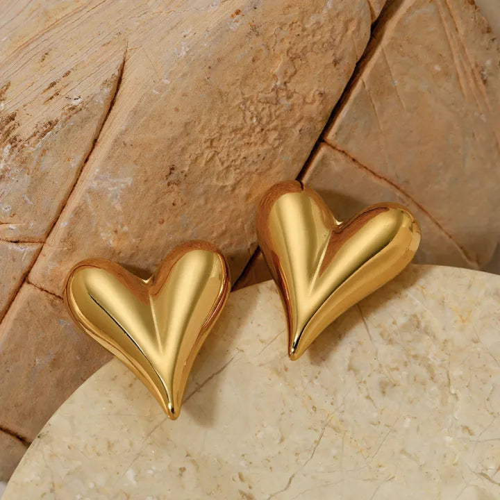 Heart Stud Earrings for Women Girls