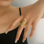 Gold Botanical Leaf Wrap Ring