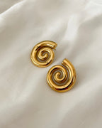 Stainless Steel Anti Tarnish Spiral Chunky Earrings