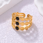 Vintage Geometric Oil Drop Ring