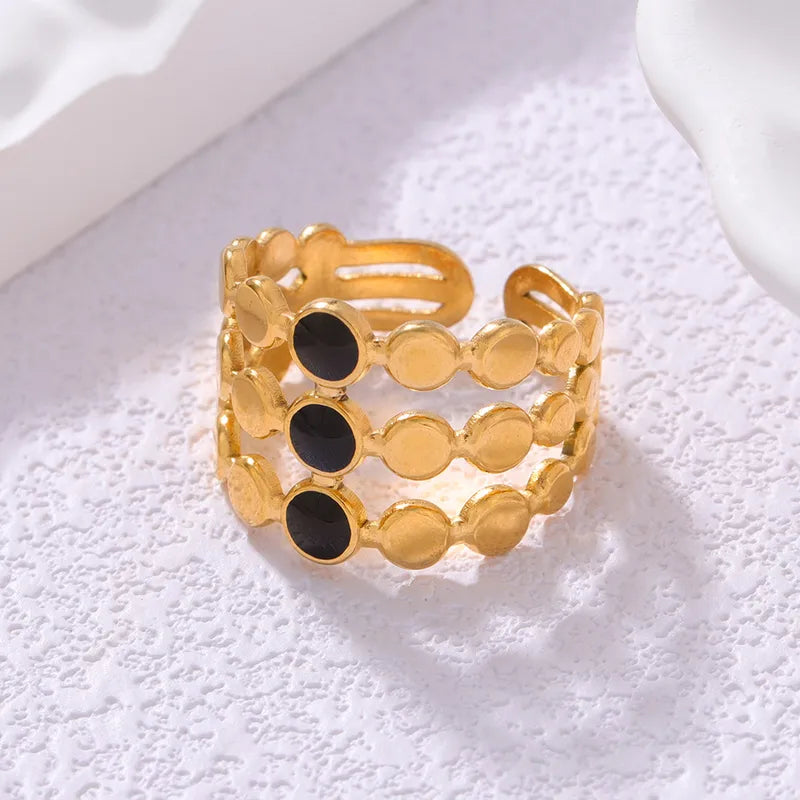 Vintage Geometric Oil Drop Ring
