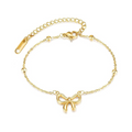 Delicate Ribbon Bow Charm Bracelet