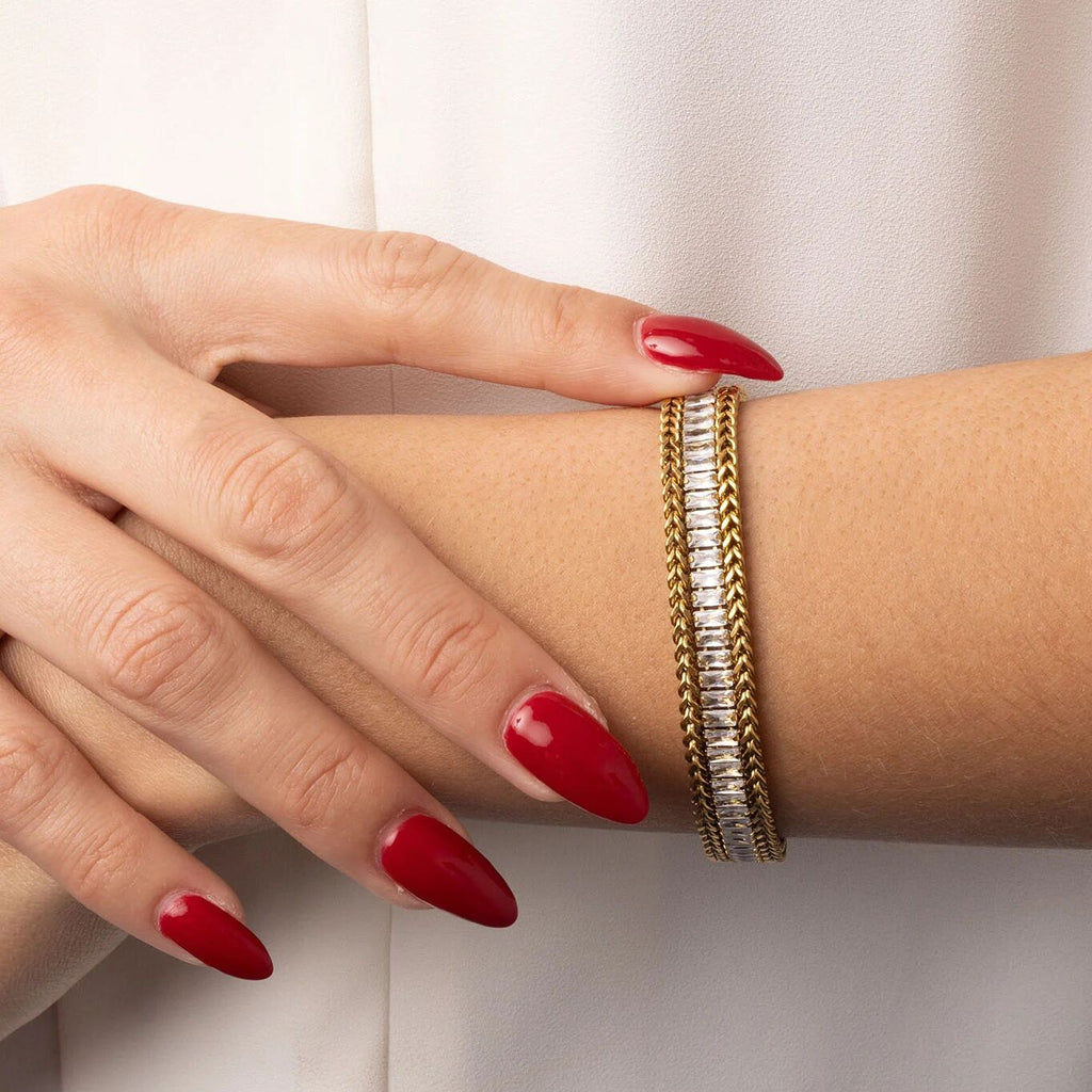 CZ Stones Snake Chain Bracelet
