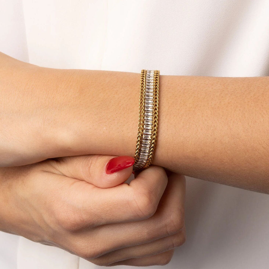 CZ Stones Snake Chain Bracelet