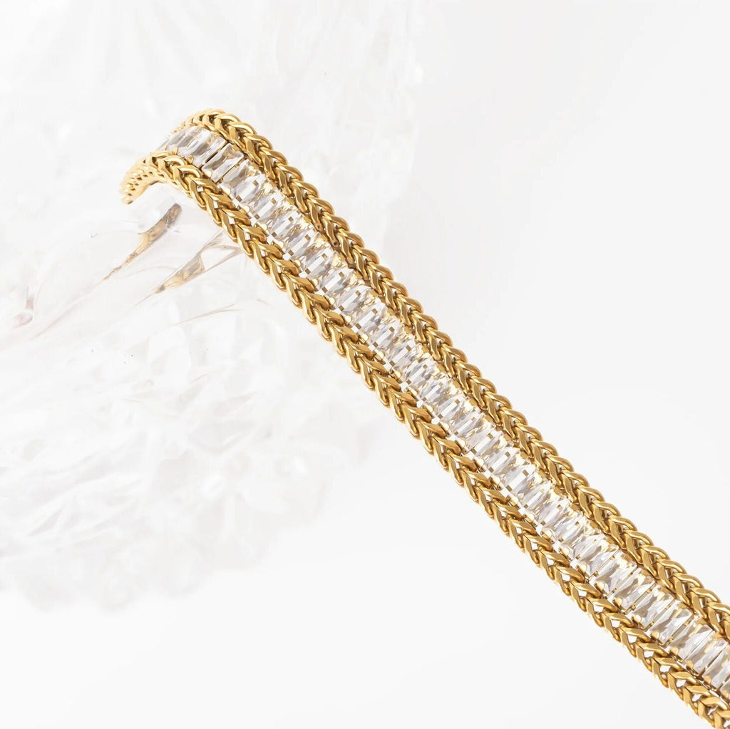 CZ Stones Snake Chain Bracelet