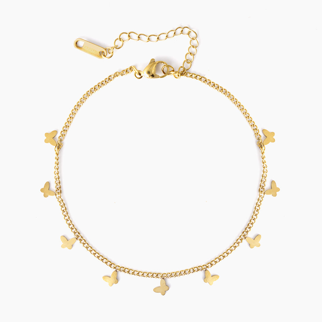 Stainless-Steel Bambi Butterfly Women's Anklet