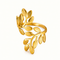 Gold Botanical Leaf Wrap Ring
