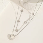 Love Heart Pendant Layered Necklace
