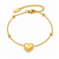 Elegant Gold Heart Charm Bracelet