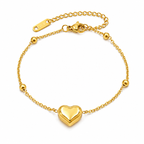 Elegant Gold Heart Charm Bracelet