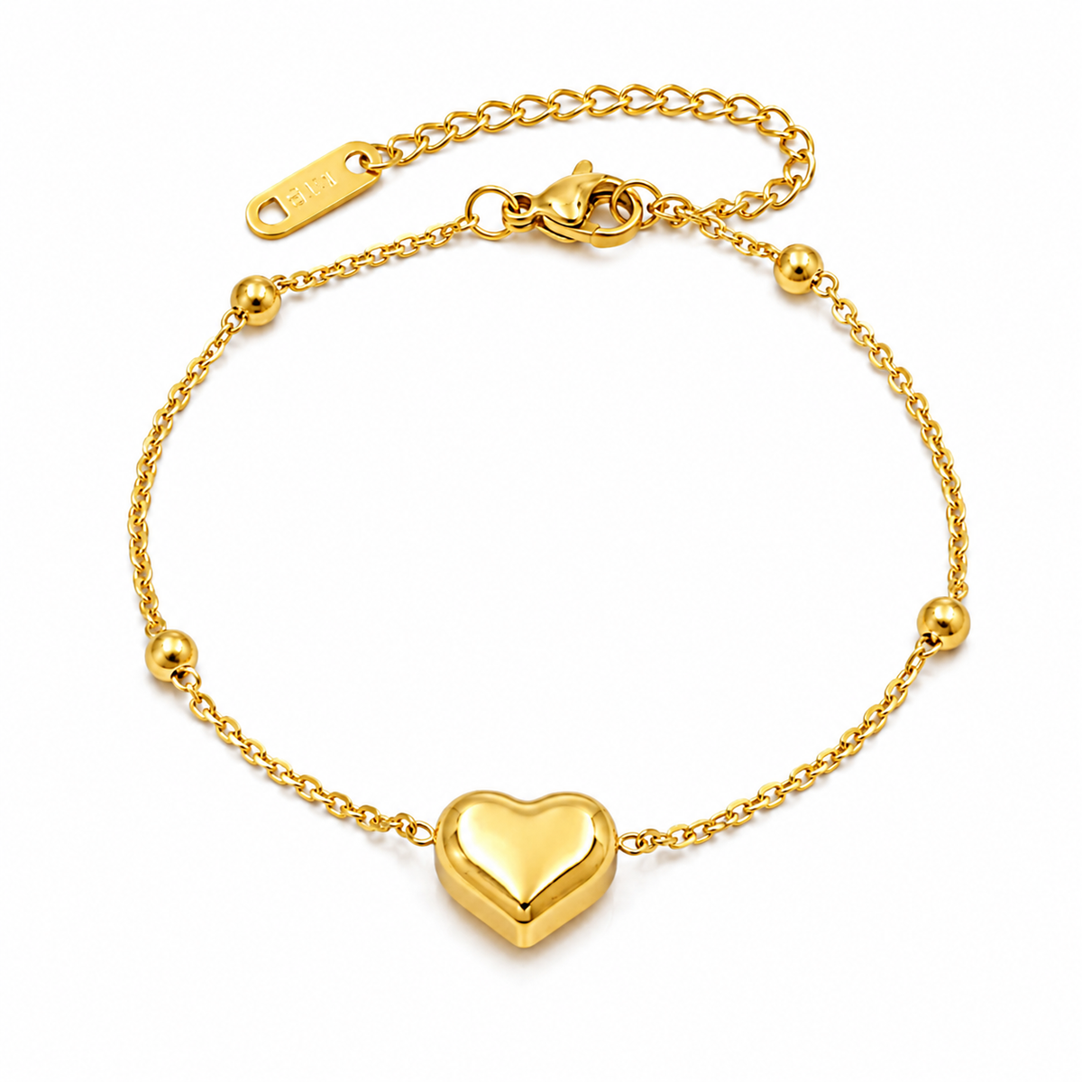 Elegant Gold Heart Charm Bracelet