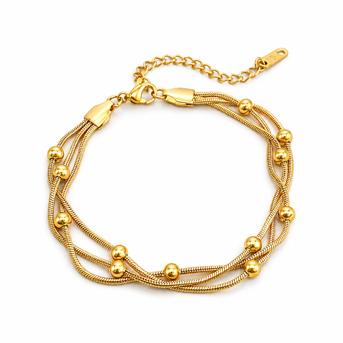 3 Layer Golden Beads Bracelet