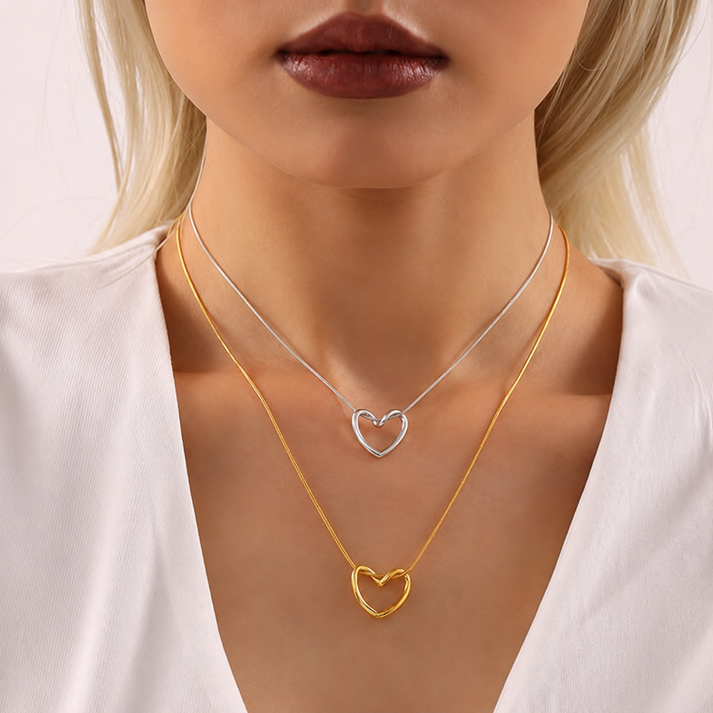 Swan Heart Chain Necklace