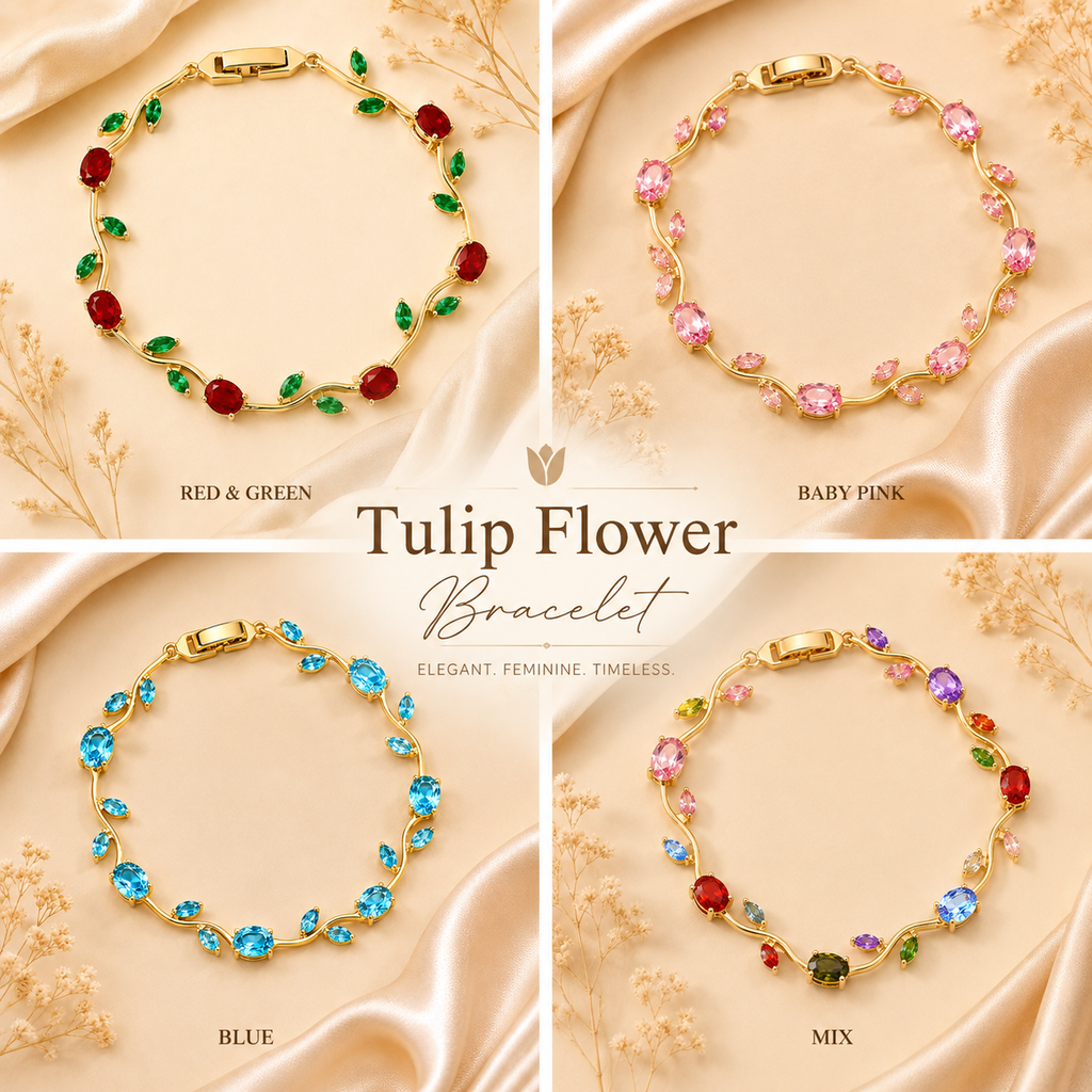 Elegant Tulip Flower Bracelet
