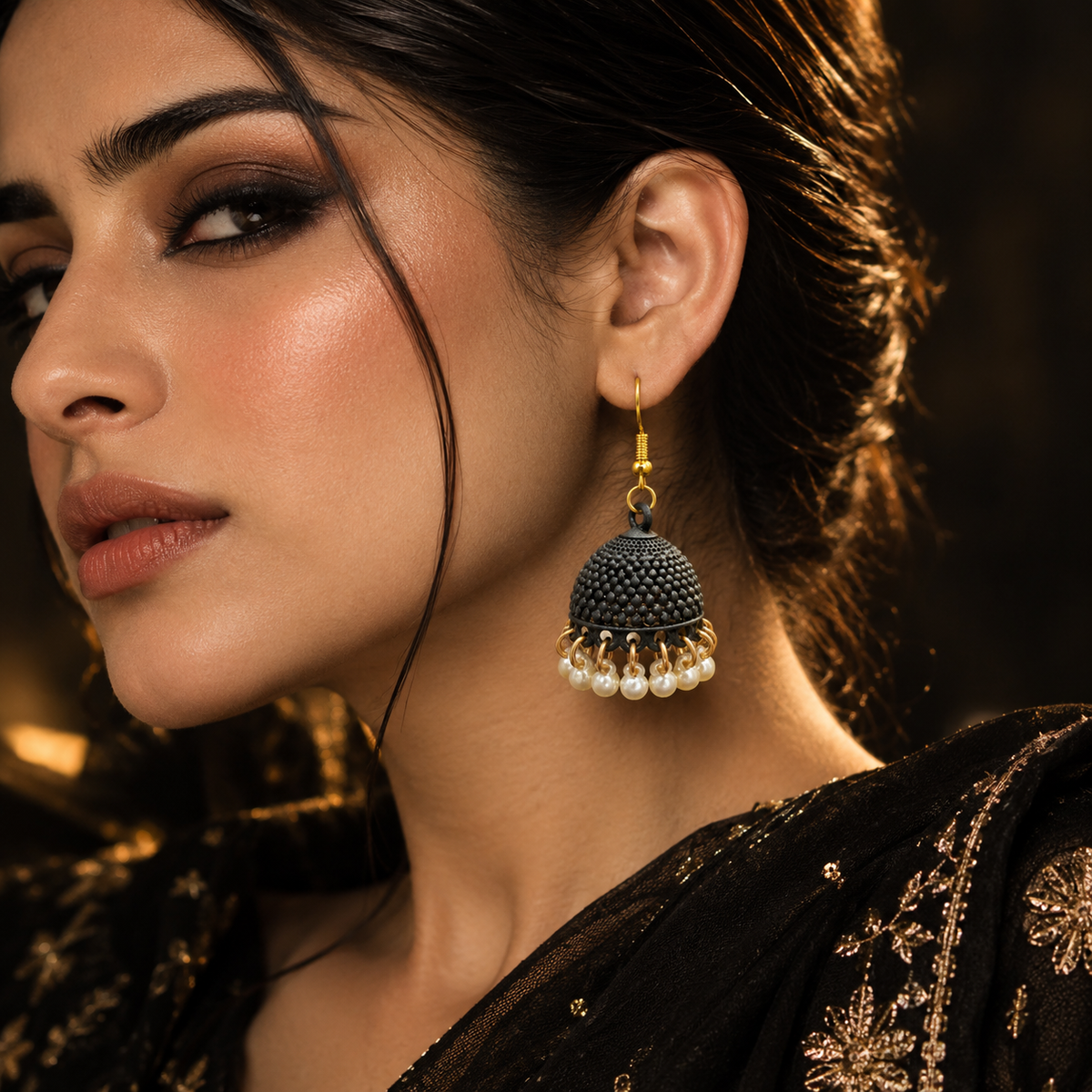 Pearl Dome Jhumka Earrings