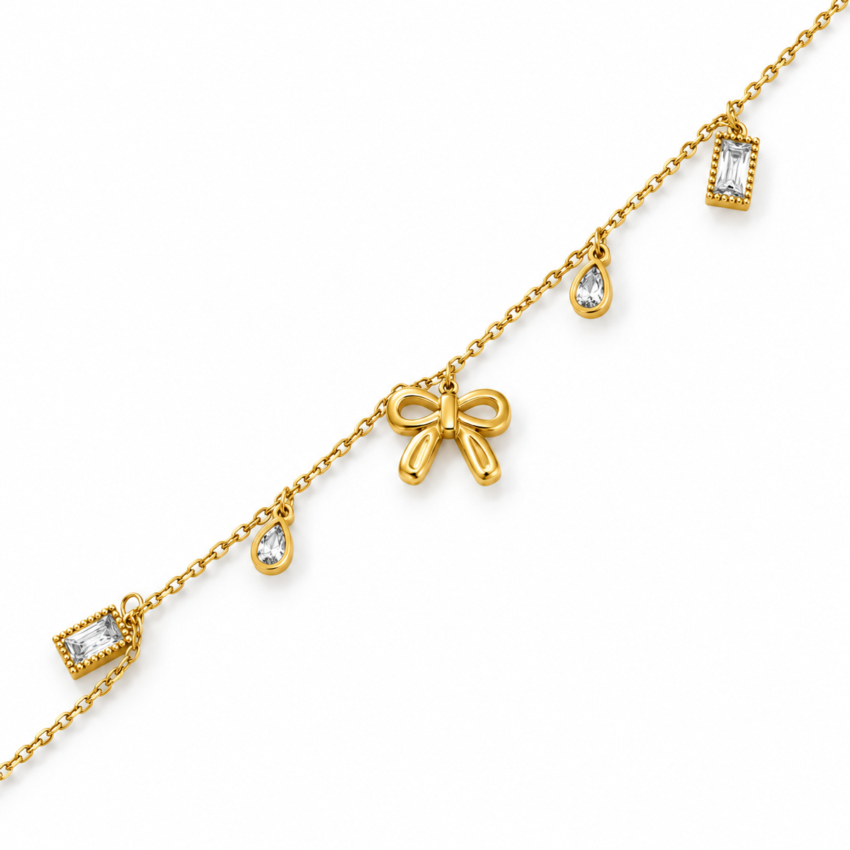 Three-Dimensional Rhinestone Anklet